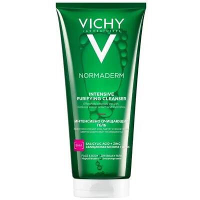 Гель для лица и тела очищающий, Vichy, Normaderm, Intensive Purifying Cleanser, 200 мл, 400 мл, 370351708, 370351770 – купить в Минске | Azarina.by