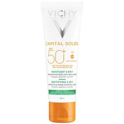 Крем для лица матирующий, SPF 50+, Vichy, Capital Soleil, Matifying 3-in-1, 50 мл, 370355078 – купить в Минске | Azarina.by