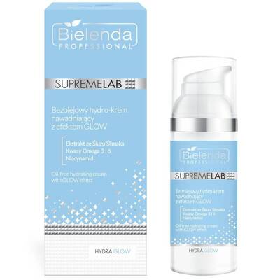 Крем для лица увлажняющий безмасляный, Bielenda Professional, Hydra Glow, SupremeLab, Oil-Free Hydrating Hydro-Cream with Glow Effect, 50 мл, 057404 – купить в Минске | Azarina.by