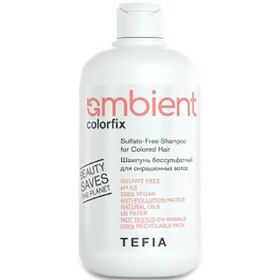 Шампунь для окрашенных волос бессульфатный, Tefia, Ambient, Colorfix, Sulfate-Free Shampoo for Colored Hair, 250 мл, 950 мл, AMB65423, AMB65393 – купить в Минске | Azarina.by