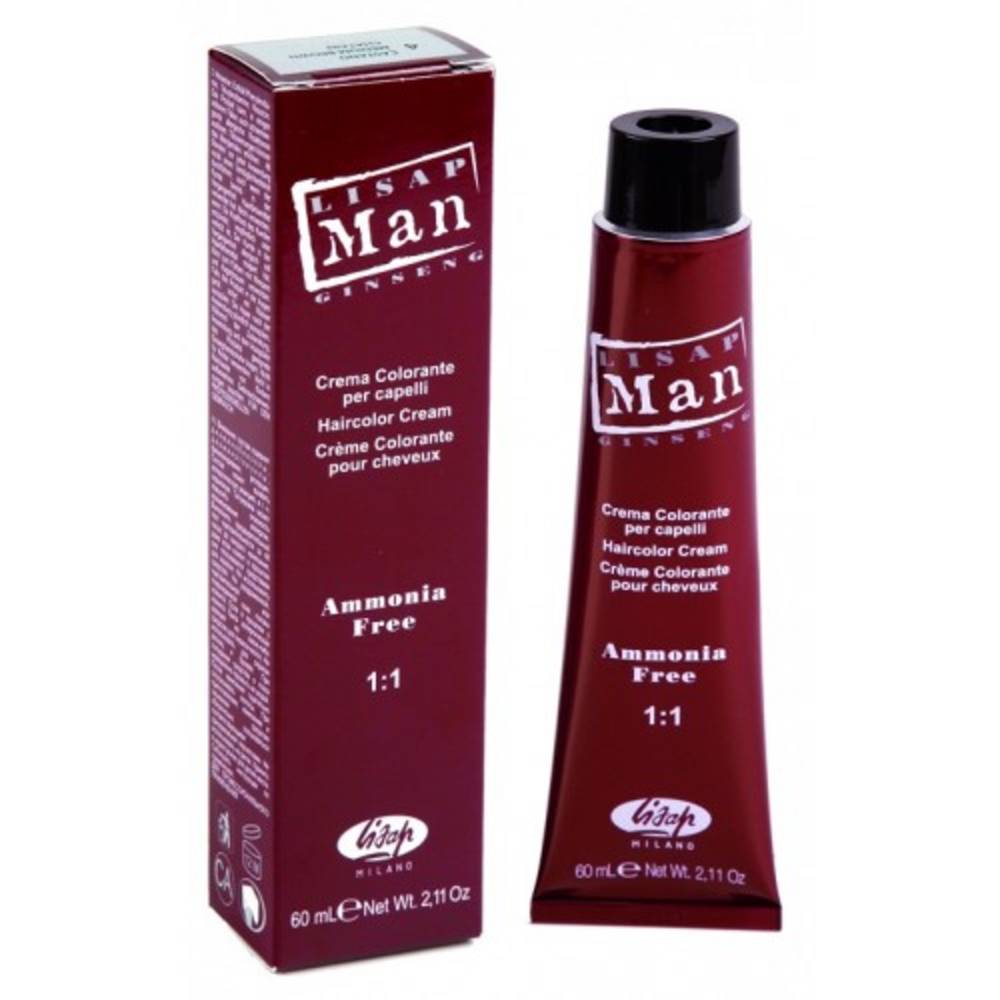 Краска для волос мужская, Lisap Man, Haircolor Cream, 60 мл, 120001 –  купить в Минске в интернет