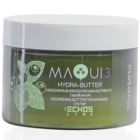 Маска для сухих волос, Echosline, Maqui 3, Hydra-Butter, Nourishing Buttery Vegan Mask, Dry Hair, 250 мл, 1000 мл, 1023871, 1023872 – купить в Минске | Azarina.by