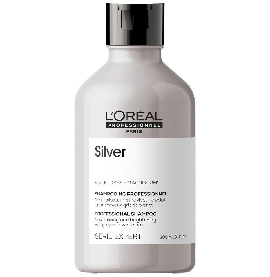 Шампунь для седых волос, L`Oreal Professionnel, Serie Expert, Silver, Violet Dyes+Magnesium, Professional Shampoo, 300 мл, 500 мл, 1500 мл, 391069294, 391069389, 391069311 – купить в Минске | Azarina.by