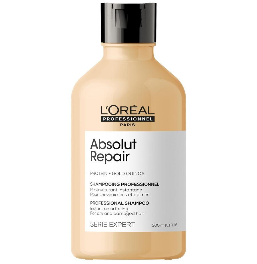 Шампунь для поврежденных волос, L`Oreal Professionnel, Serie Expert, Absolut Repair, Gold Quinoa+Protein, Professional Shampoo, 300 мл, 500 мл, 1500 мл, 391069284, 391069401, 391069321 – купить в Минске | Azarina.by