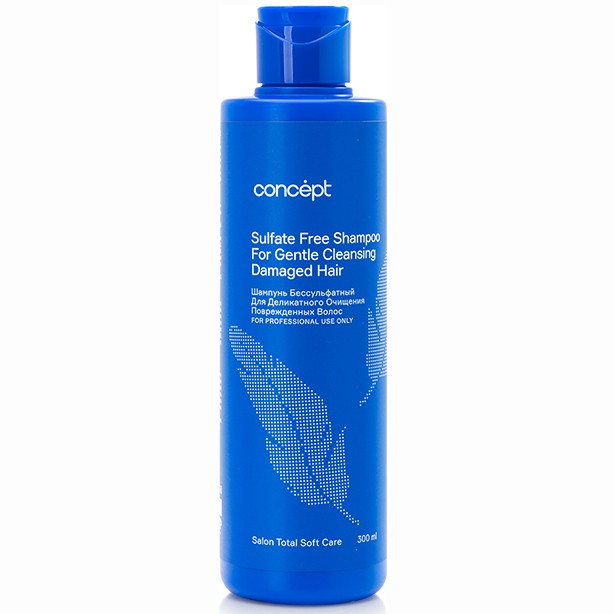 Шампунь для поврежденных волос бессульфатный, Concept, Salon Total, Soft Care, Sulfate Free Shampoo For Gentle Cleansing Damaged Hair, 300 мл, 1000 мл, 91254, 91247 – купить в Минске | Azarina.by