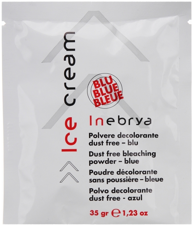 Порошок для волос осветляющий фиолетовый, Inebrya, Ice Cream, Dust Free Bleaching Powder Blue, 35 г, 1006609 – купить в Минске в интернет магазине косметики с доставкой - Azarina.by