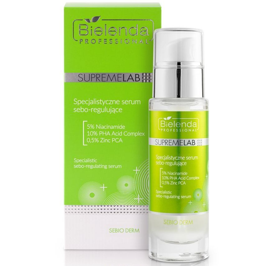 Сыворотка для лица себорегулирующая, Bielenda Professional, Sebio Derm, SupremeLab, Spesialistic Sebo-Regulating Serum, 30 мл, 43544 – купить в Минске | Azarina.by