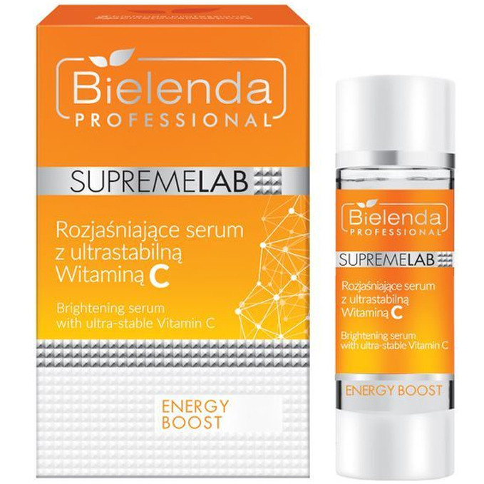 Сыворотка для лица осветляющая, Bielenda Professional, Energy Boost, SupremeLab, Brightening Serum with Ultra-Stable Vitamin C, 15 мл, 35440 – купить в Минске | Azarina.by