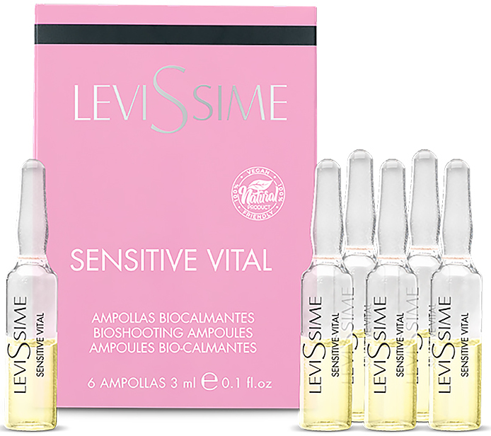 Комплекс для чувствительной кожи, LeviSsime, Facial Vials, Sensitive Vital, 6 шт.*3 мл, 5946 – купить в Минске | Azarina.by