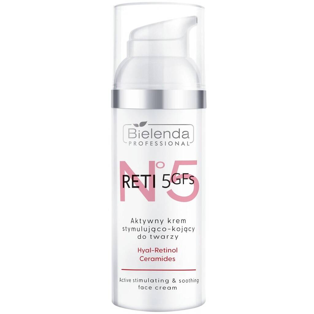 Крем для лица стимулирующий и успокаивающий, Bielenda Professional, Reti 5GFs, Reti 5GFs Active Stimulating and Soothing Face Cream, Hyal-Retinol Ceramides, 50 мл, 054281 – купить в Минске | Azarina.by