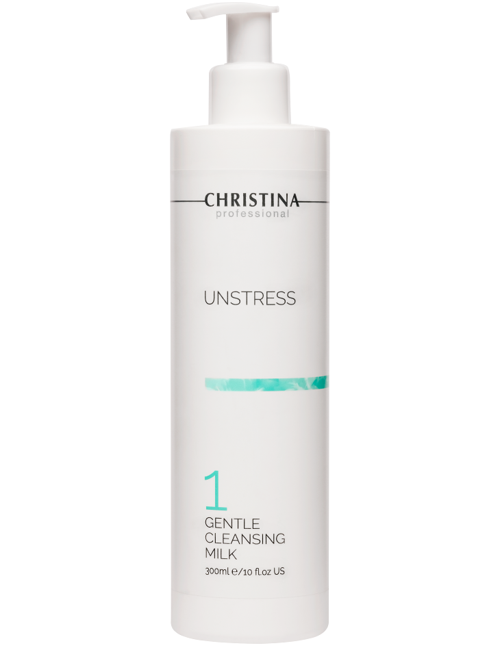 Молочко для лица очищающее, Christina, Unstress, Gentle Cleansing Milk, 300 мл, UGM, U1  – купить в Минске | Azarina.by