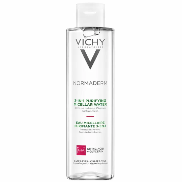 Вода для лица и век мицеллярная 3 в 1, Vichy, Normaderm, 3-in-1 Purifying Micellar Water, 200 мл, 370351747 – купить в Минске | Azarina.by