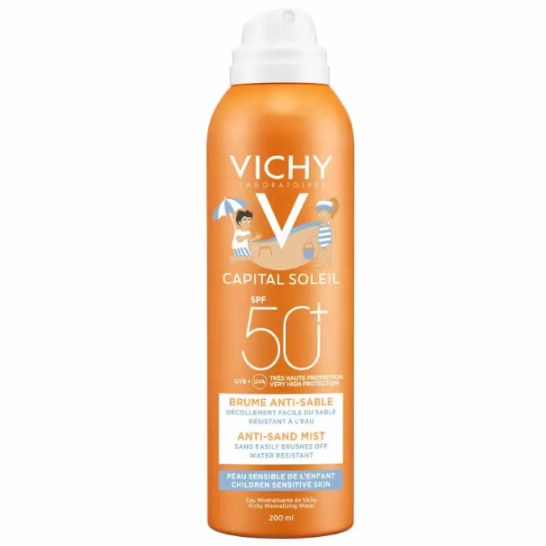 Спрей-вуаль для лица и тела детский, SPF 50+, Vichy, Capital Soleil, SPF 50+ Anti-Sand Mist, 200 мл, 371045003 – купить в Минске | Azarina.by