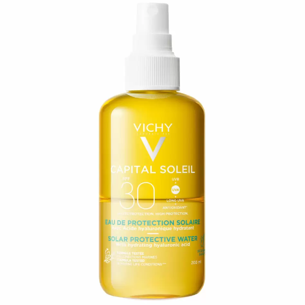 Спрей для тела увлажняющий, SPF 30, Vichy, Capital Soleil, SPF 30 Solar Protective Water, 200 мл, 371045032 – купить в Минске | Azarina.by