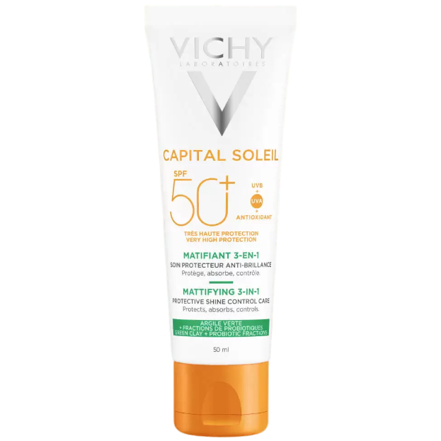 Крем для лица матирующий, SPF 50+, Vichy, Capital Soleil, Matifying 3-in-1, 50 мл, 370355078 – купить в Минске | Azarina.by