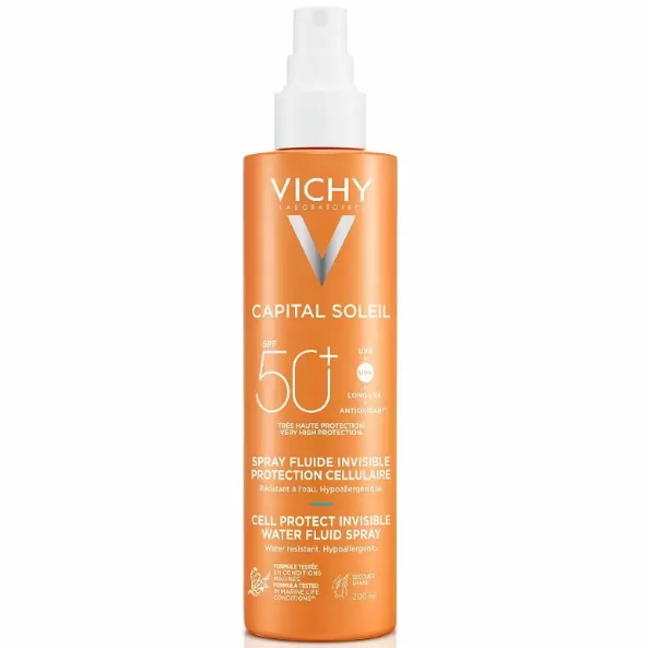 Спрей-флюид для лица и тела солнцезащитный, SPF 50+, Vichy, Capital Soleil, SPF 50+ Cell Protect, 200 мл, 371045540 – купить в Минске | Azarina.by