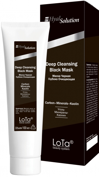 Маска для лица черная глубоко очищающая, LoTa, HyalSolution, Masks, Cleansing Black Mask, 100 мл, М004 – купить в Минске | Azarina.by