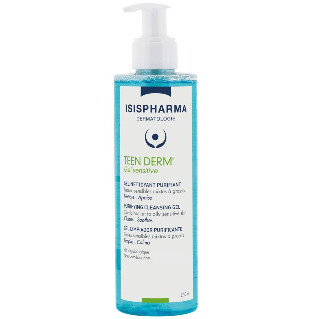 Гель для лица и тела очищающий, IsisPharma, Teen Derm, Gel Sensitive, 100 мл, 250 мл, 3401360025097, 3401381717704 – купить в Минске | Azarina.by