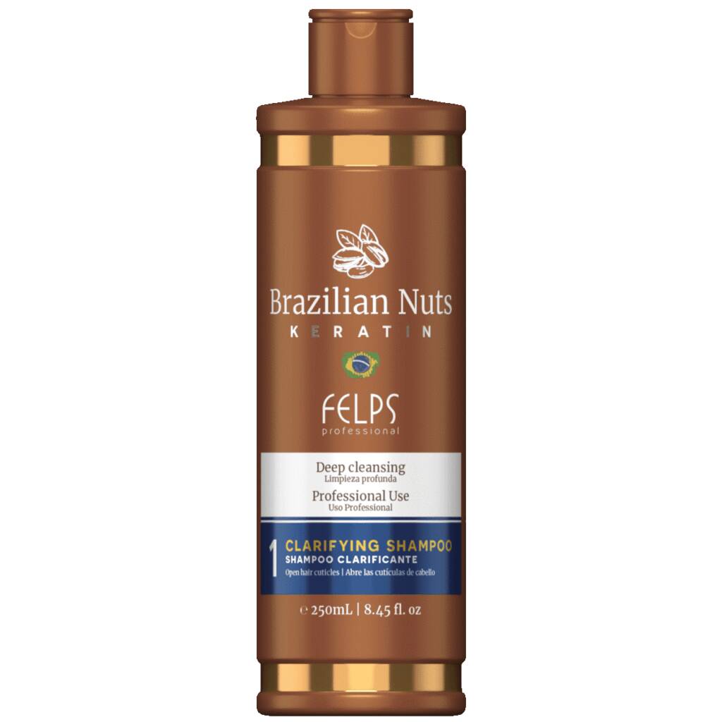 Шампунь глубокой очистки волос, Felps Professional, Brazilian Nuts Keratin, Clarifying Shampoo, 250 мл, 1000 мл, FP0325, FP0323 – купить в Минске | Azarina.by