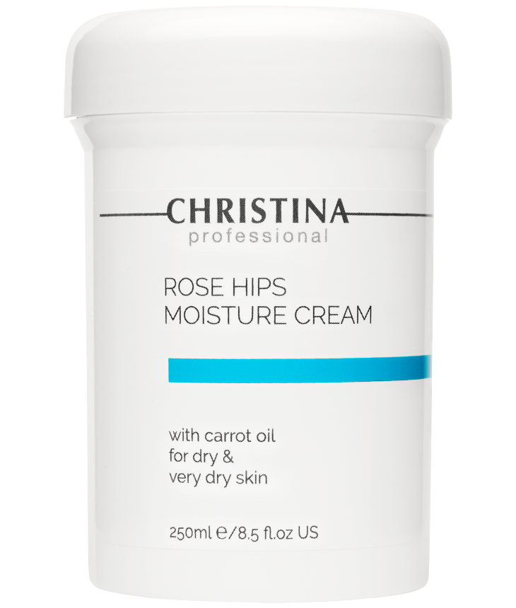 Крем для очень сухой кожи лица увлажняющий Шиповник, Christina, Rose Hips Moisture Cream, with Carrot Oil for dry and very dry skin, 250 мл, C-4 – купить в Минске | Azarina.by