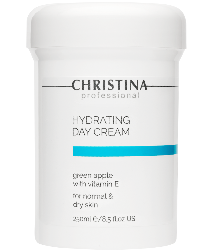 Крем для нормальной и сухой кожи лица увлажняющий Зеленое яблоко, Christina, Hydrating Day Cream, Green Apple + Vitamin E for normal and dry skin, 250 мл, C-5 – купить в Минске | Azarina.by