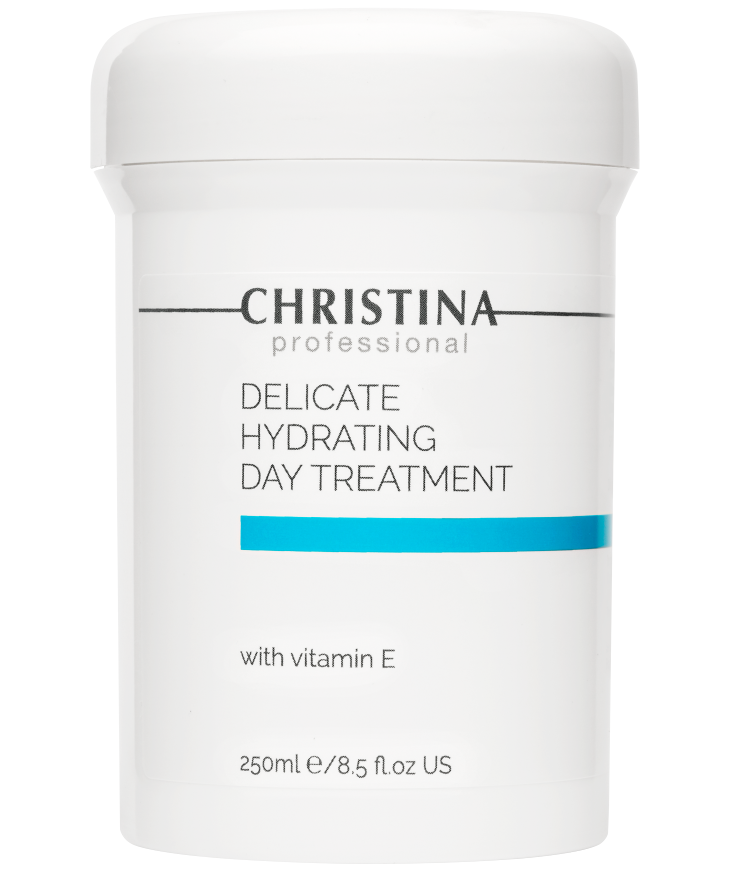 Крем для нормальной и сухой кожи лица деликатный, Christina, Delicate Hydrating Day Treatment, with Vitamin E, 250 мл, C-12 – купить в Минске | Azarina.by