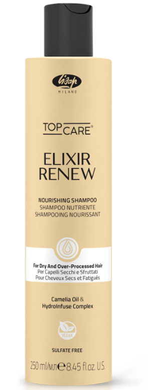 Шампунь бессульфатный питательный, Lisap, Elixir Renew, Nourishing Shampoo, 250 мл, 1000 мл, 110169, 110170 – купить в Минске в интернет магазине косметики с доставкой - Azarina.by