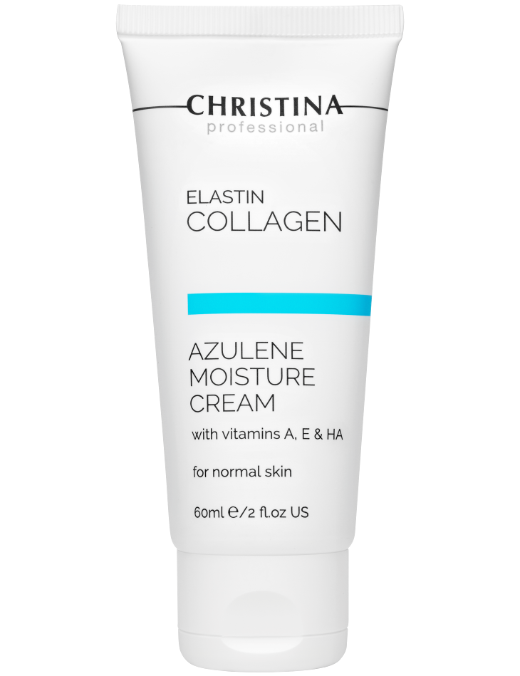 Крем для лица увлажняющий Эластин, коллаген, азулен, Christina, Elastin Collagen, Azulene Moisture Cream with Vitamins A, E & HA for normal skin, 60 мл, 250 мл, C-6a, C-7 – купить в Минске | Azarina.by