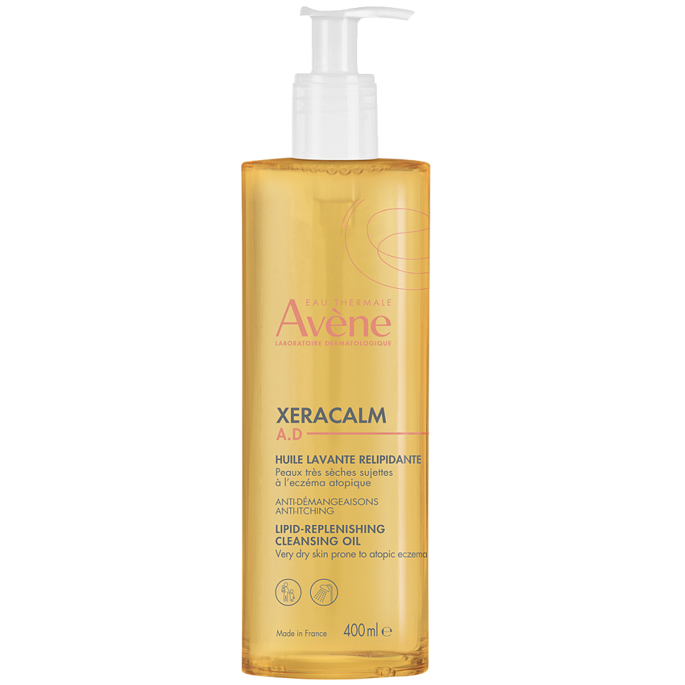 Масло для лица и тела очищающее липидо-восполняющее, Avene, XeraCalm A.D, Lipid-Replenishing Cleansing Oil, 400 мл, 179330 – купить в Минске | Azarina.by