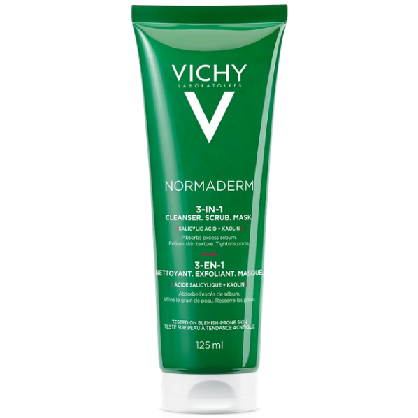 Средство для лица очищающее 3-в-1, Vichy, Normaderm, 3-in-1 Cleanser Scrub Mask, 125 мл, 370351741 – купить в Минске | Azarina.by