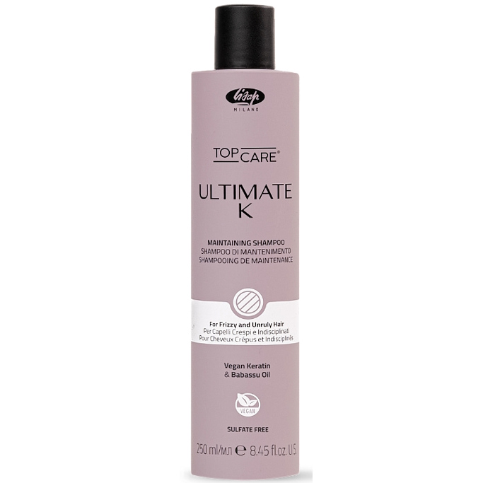 Шампунь дисциплинирующий бессульфатный, LISAP, Ultimate K, Maintaining Shampoo, 250 мл, 110178 – купить в Минске в интернет магазине косметики с доставкой - Azarina.by