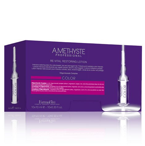 Лосьон после окрашивания волос оживляющий, FarmaVita, Amethyste Color, Re-Vital Restoring Lotion, 10*10 мл, 16041 – купить в Минске в интернет магазине косметики с доставкой - Azarina.by