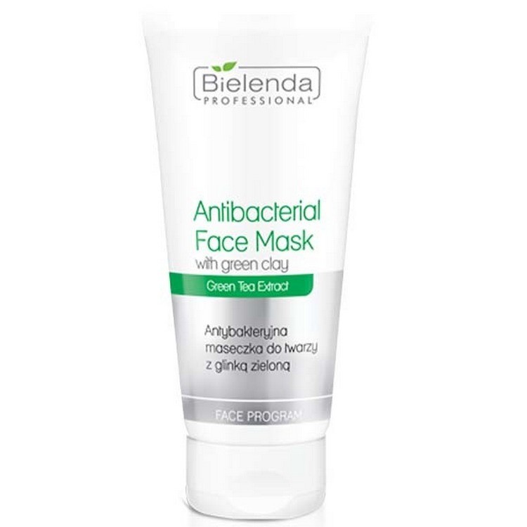 Маска для лица с зелёной глиной антибактериальная, Bielenda Professional, Masks, Antibacterial Face Mask with Green Clay, 150 мл, 4976 – купить в Минске | Azarina.by