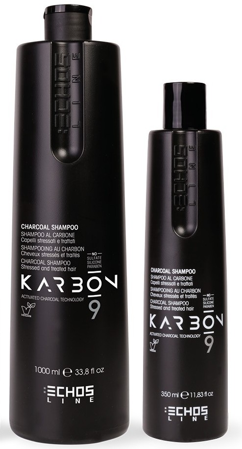 Шампунь угольный, Echosline, Karbon 9, Charcoal Shampoo, 350 мл, 1000 мл, 23497, 23498 – купить в Минске в интернет магазине косметики с доставкой - Azarina.by